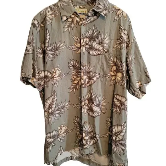 Kahala- Silk Floral Hawaiian button up shirt- size medium - Picture 2 of 5